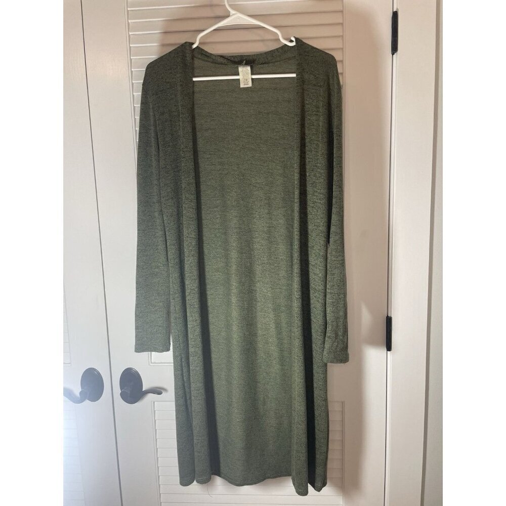 Vizio Hunter Green Long Cardigan Women's Sz Med USA Made